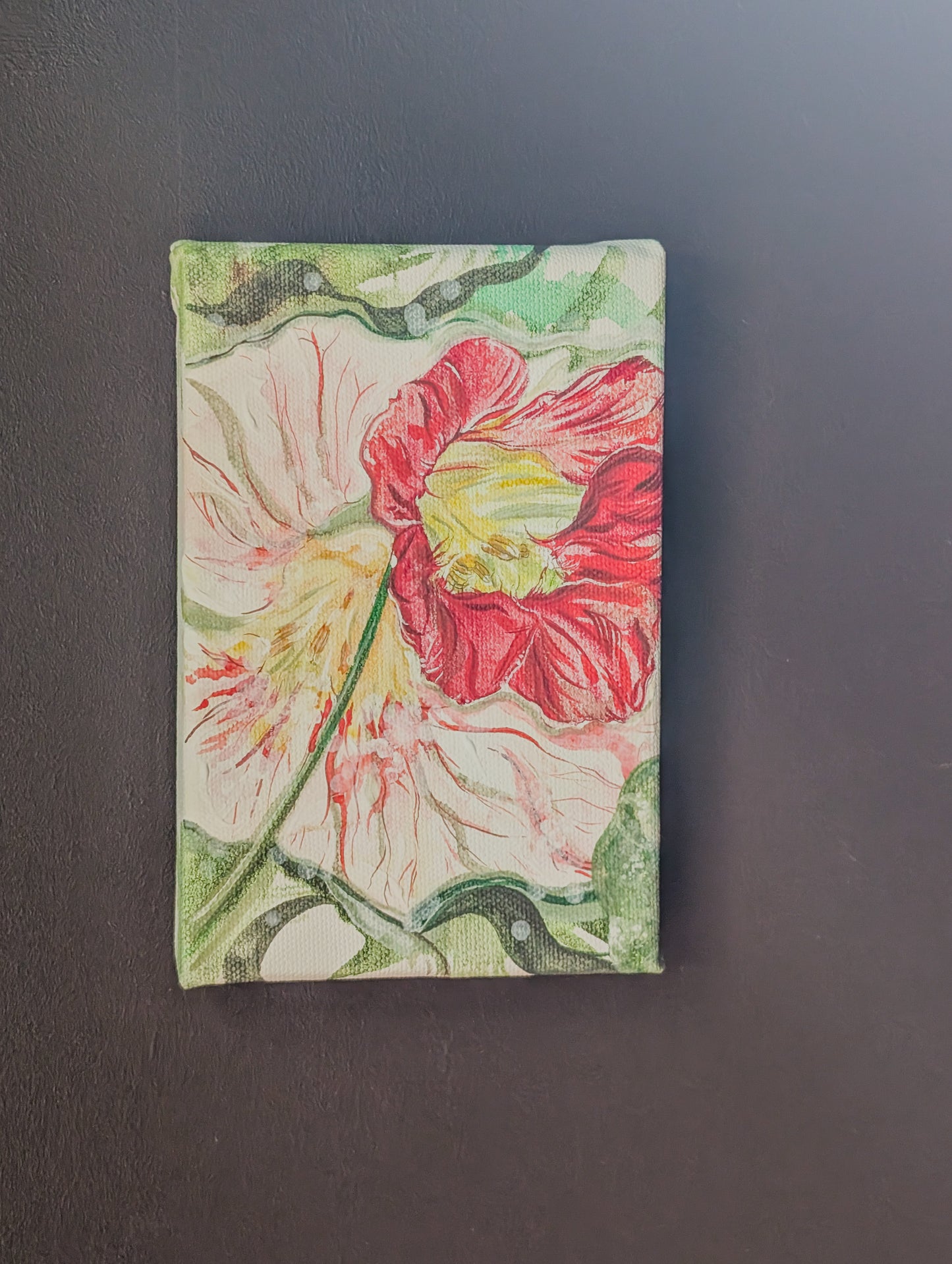 Original Nasturtium Painting - 6x4" Canvas