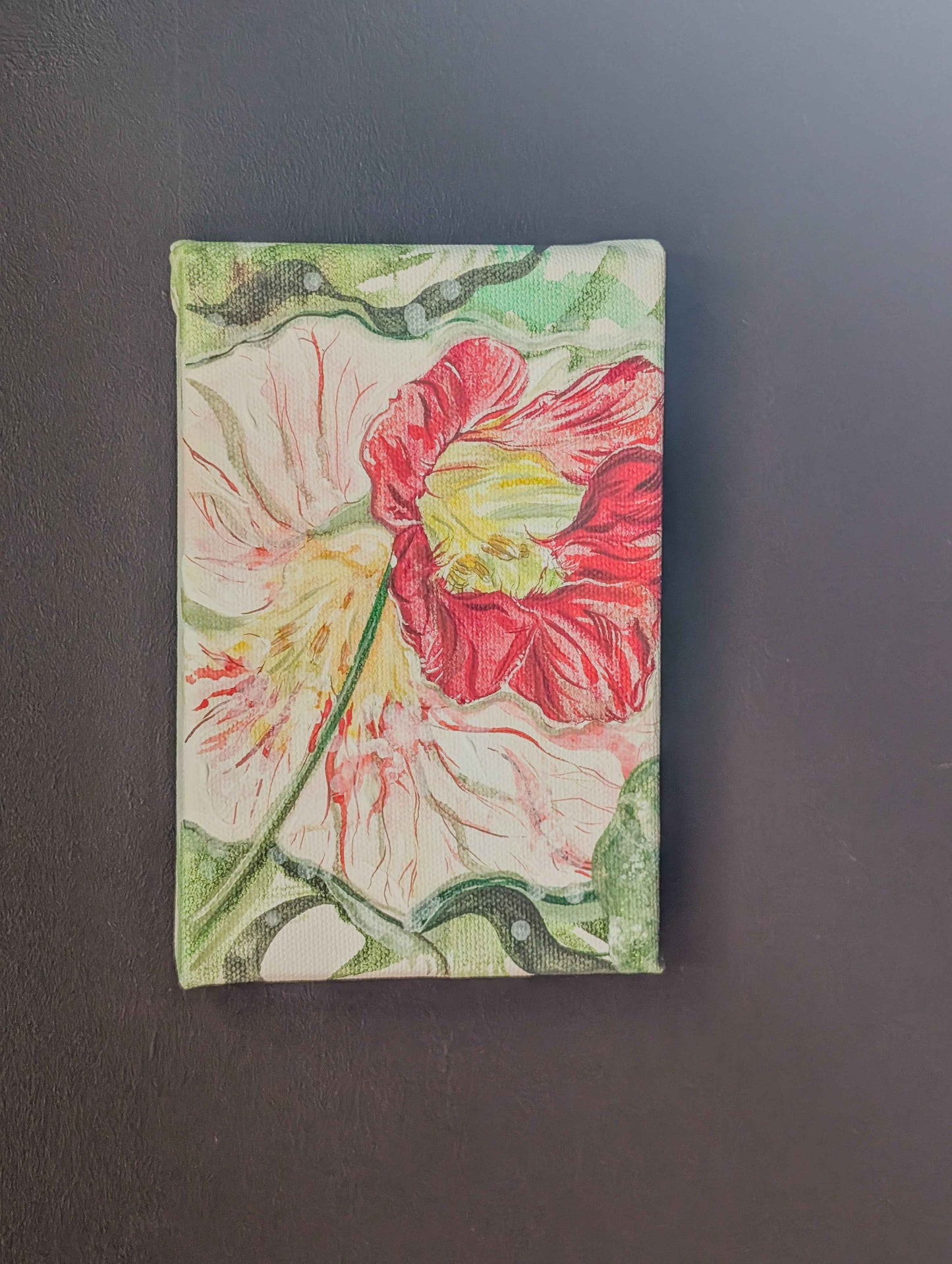 Original Nasturtium Painting - 6x4" Canvas