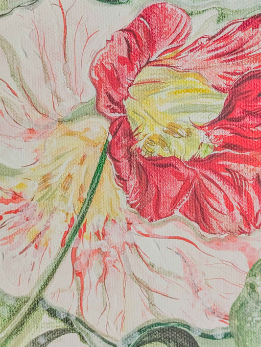 Original Nasturtium Painting - 6x4" Canvas
