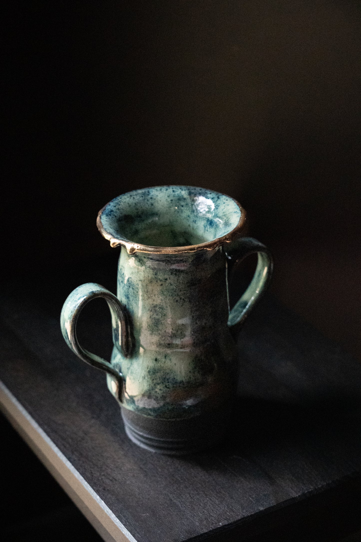 OOAK Gold drip Vase