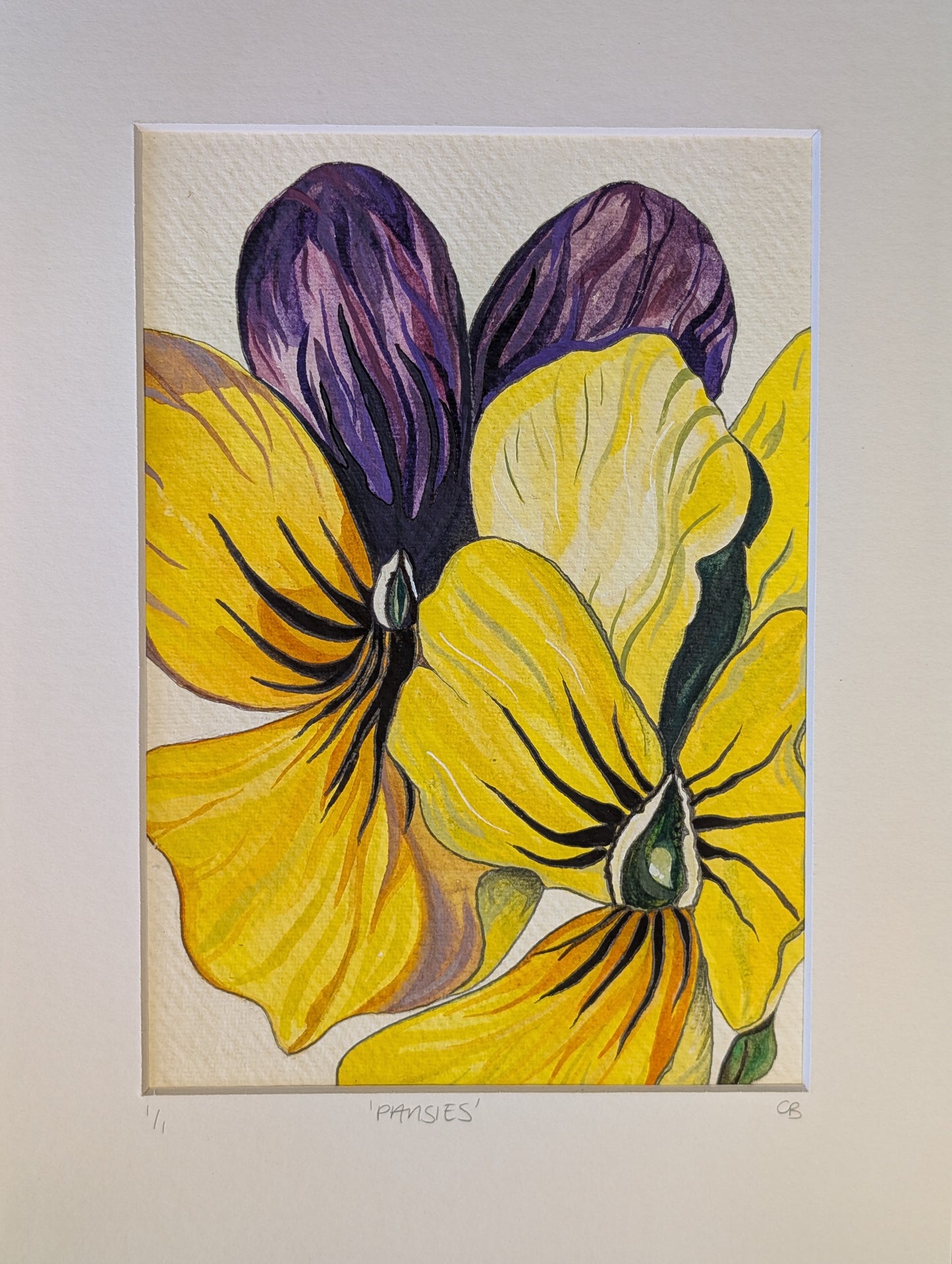Watercolour Pansies