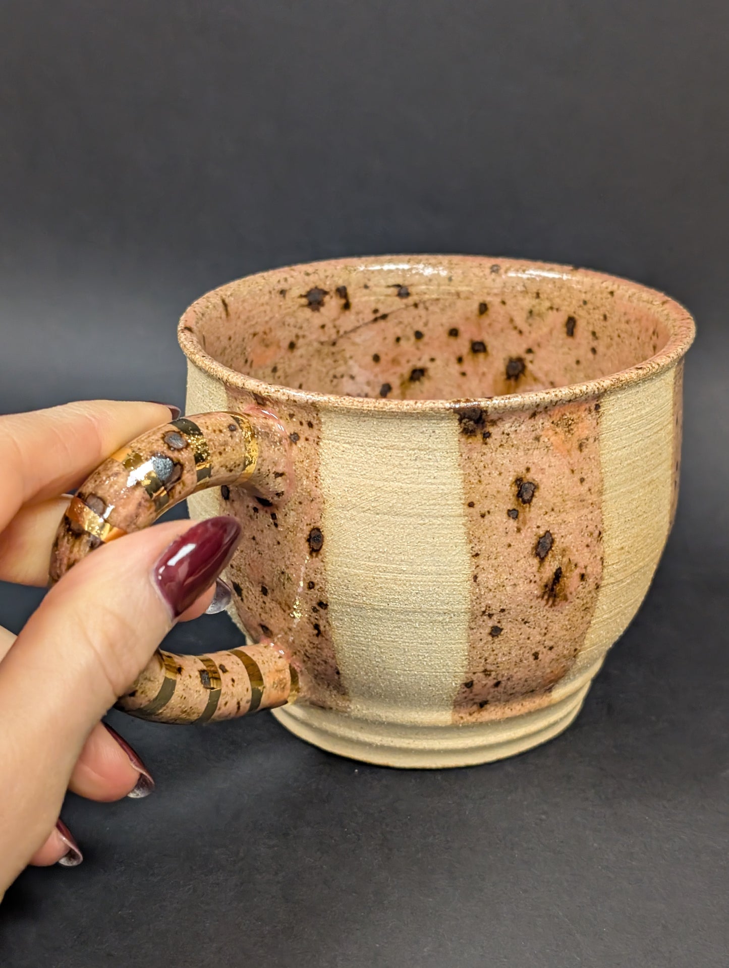 Candy cane striped mug