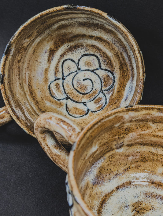 Flower Tea Set - Sand