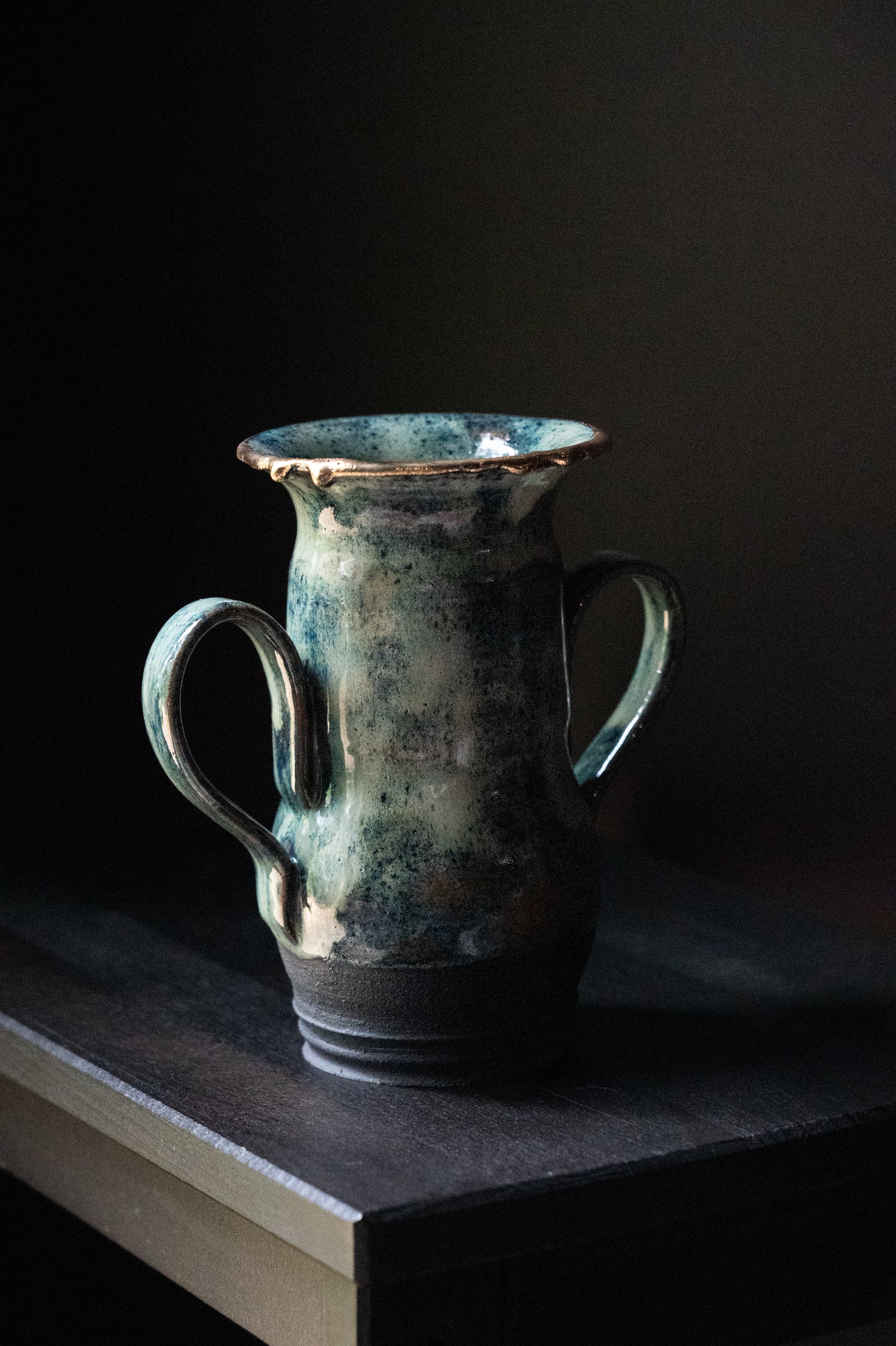 OOAK Gold drip Vase