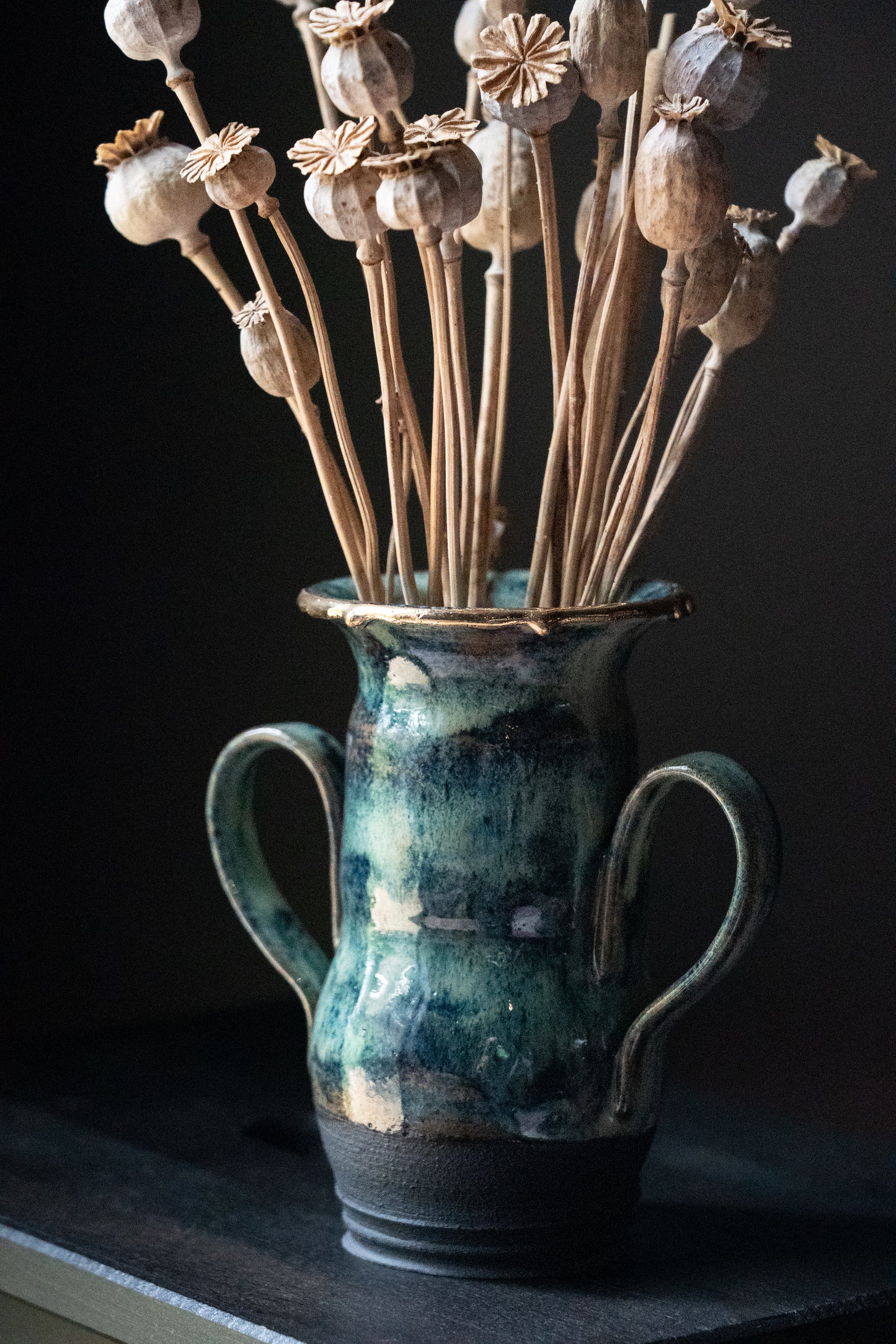 OOAK Gold drip Vase