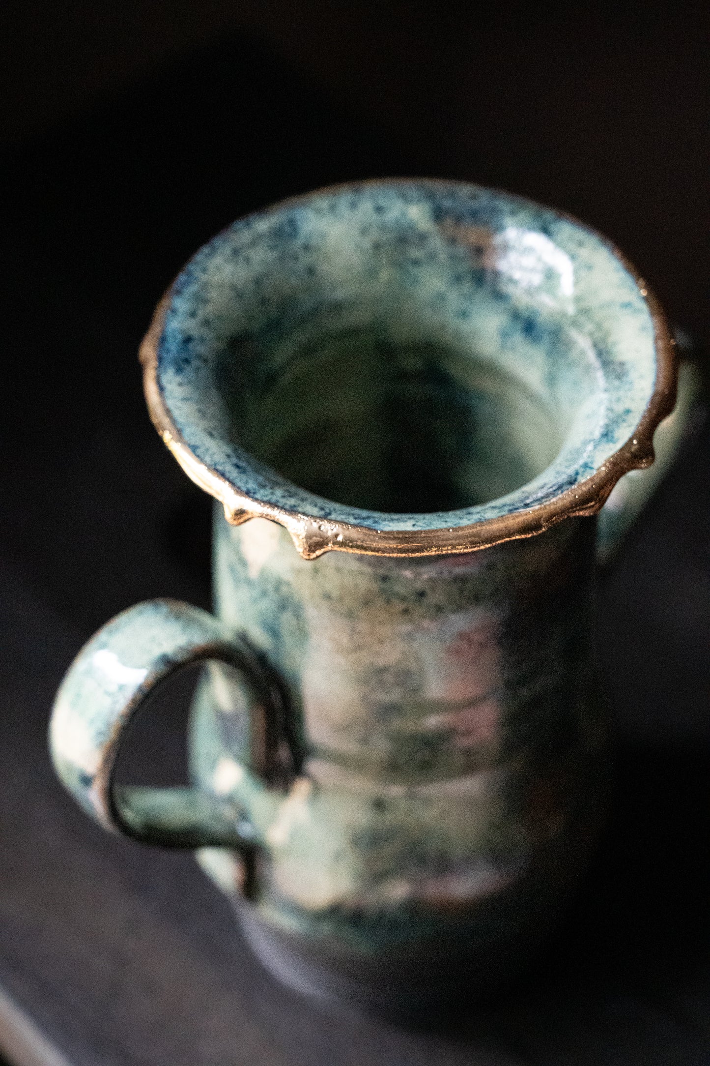 OOAK Gold drip Vase