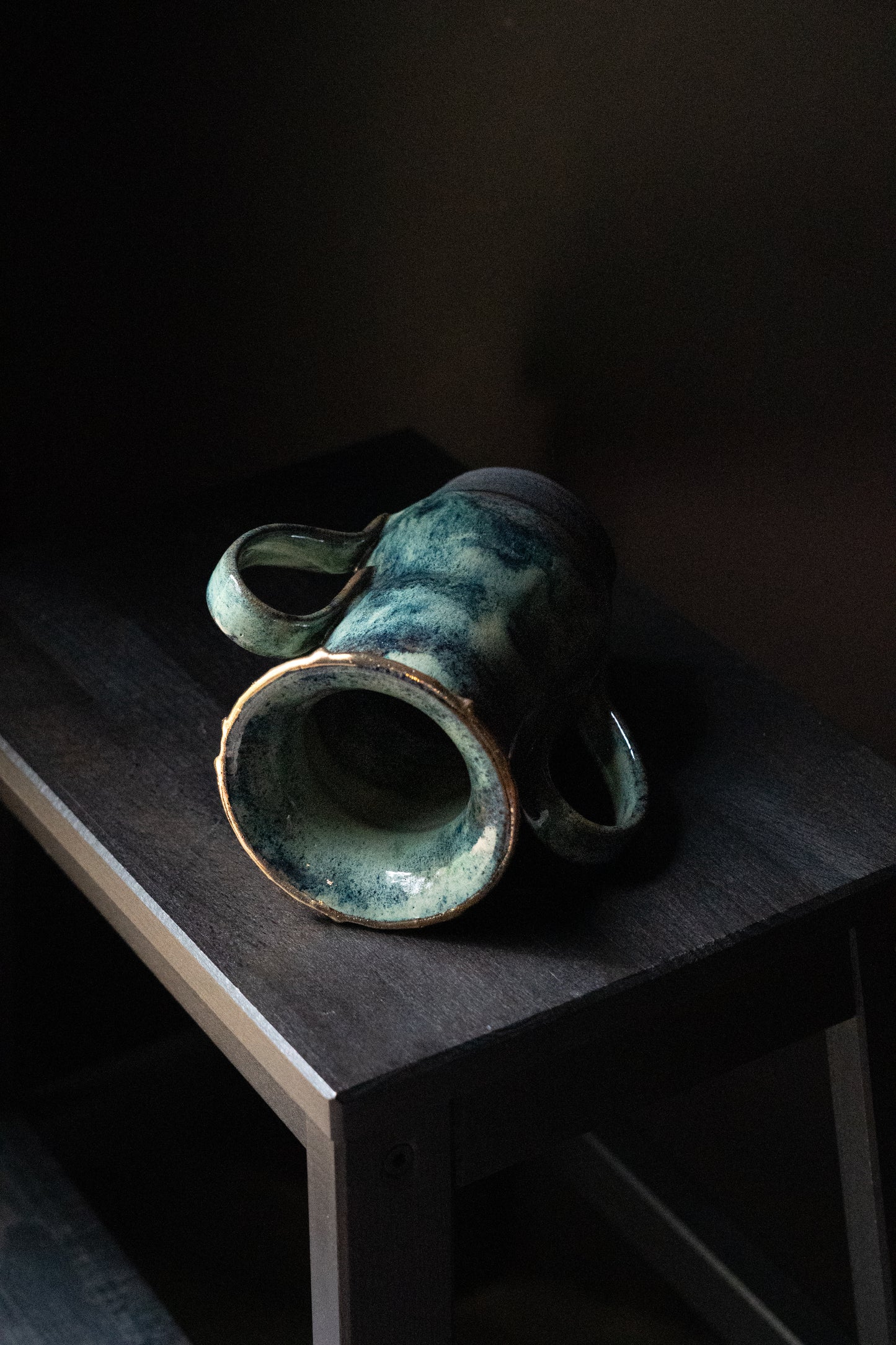 OOAK Gold drip Vase