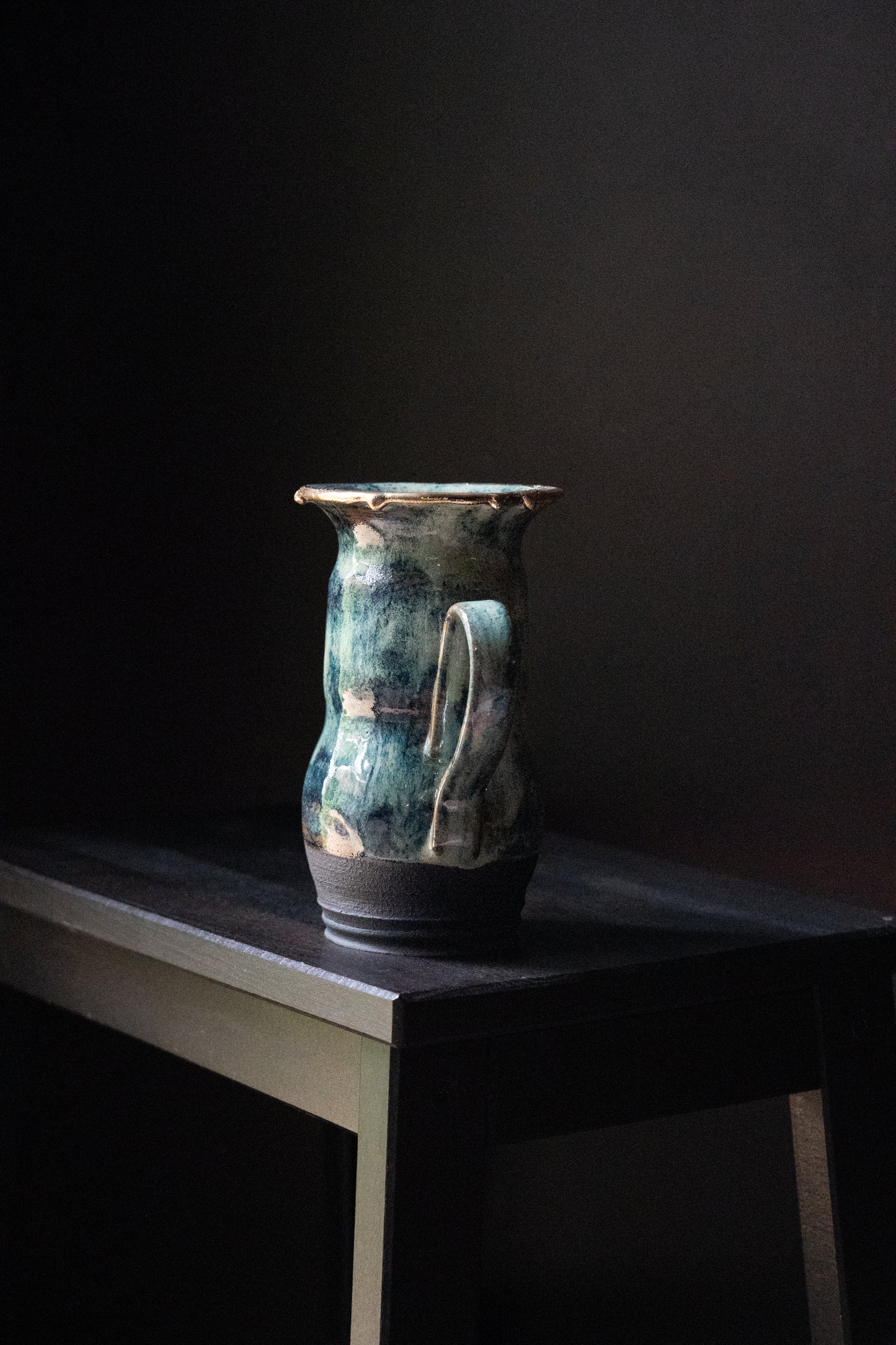 OOAK Gold drip Vase