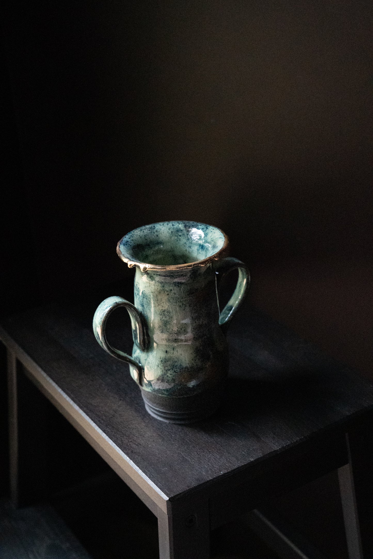 OOAK Gold drip Vase