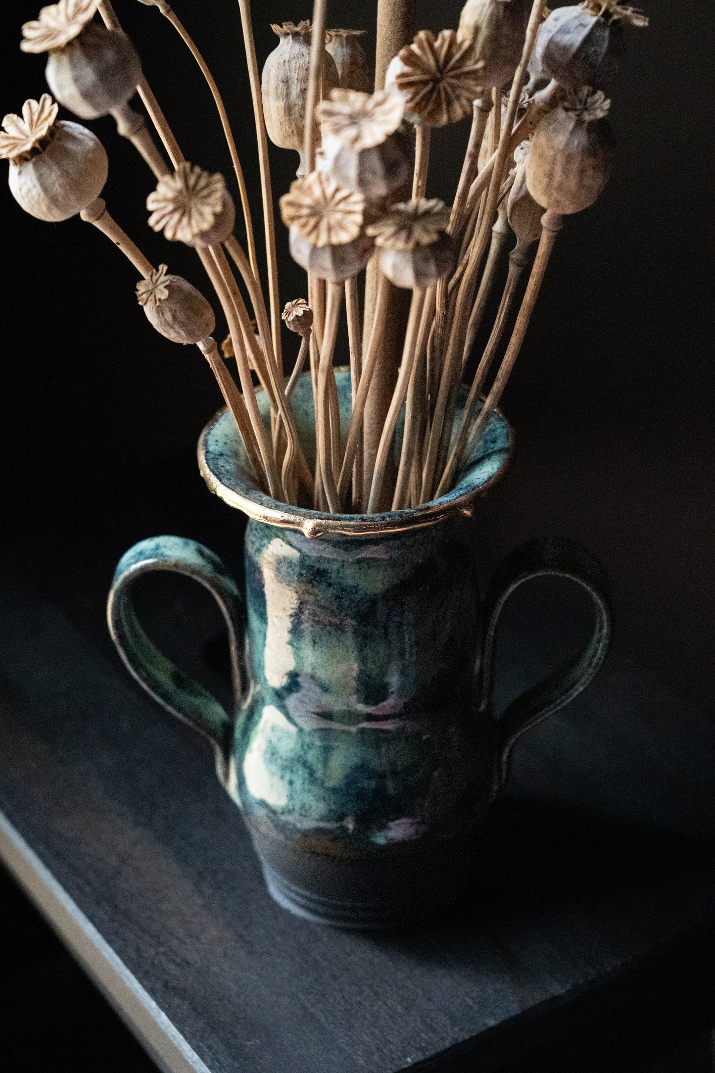 OOAK Gold drip Vase